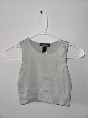 Urban Planet Ribbed Crop Tank Top in teal/mint green